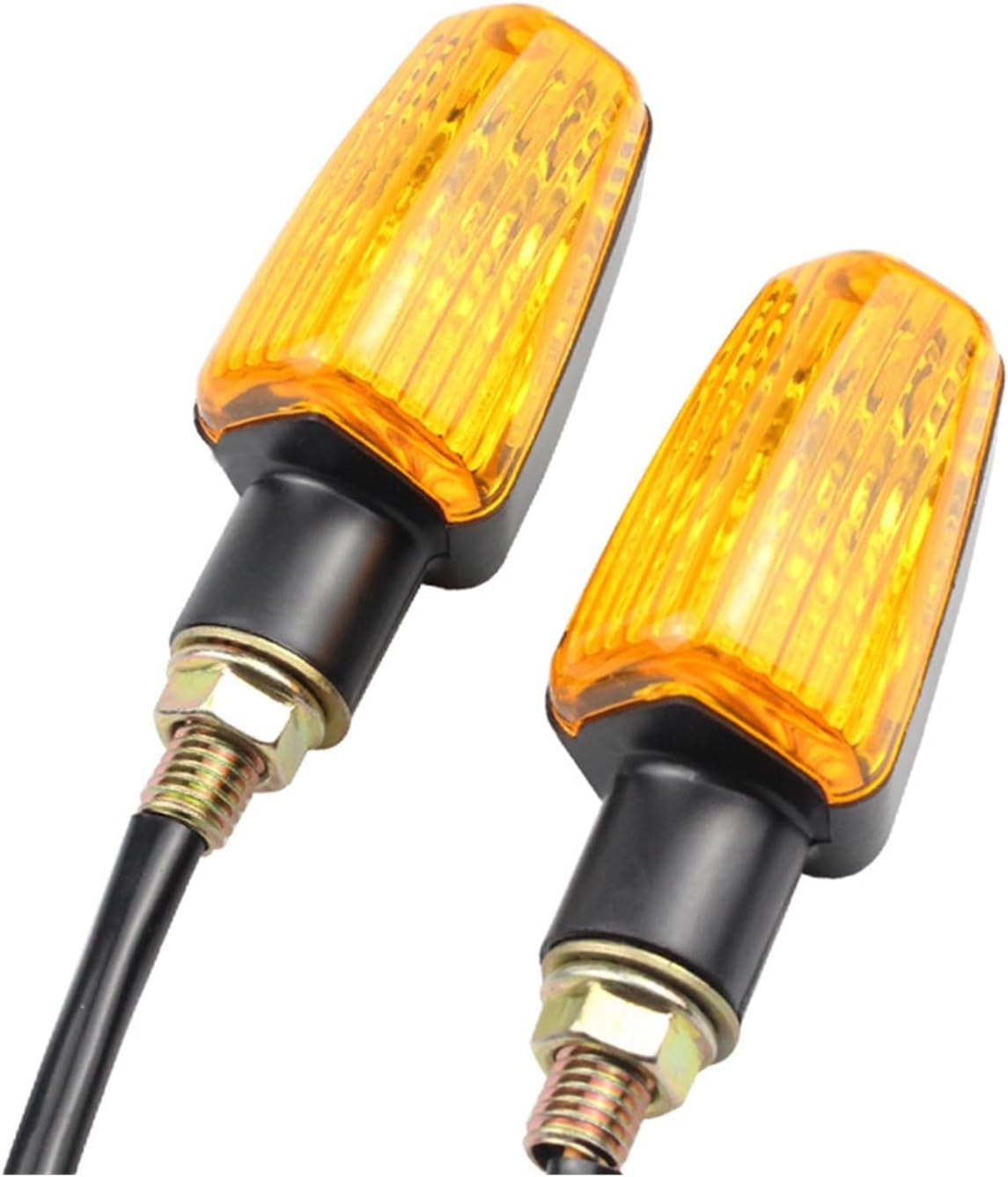 Turn Indicator 2Pcs Motorcycle Mini Turn Signal Light Yellow LED Universal Motorcycle Light Blinkers Flasher Amber Blinker Moto Accessories