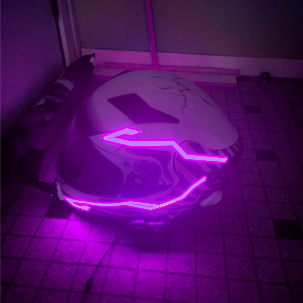 Motorcycle Light Strip 4 Pcs Motorcycle LED Light Kits Motorcycle Helmet Light Strip 3 Modes DIY Motorcycle Helmet LED Light Strip for Night Drive Decorate Kit