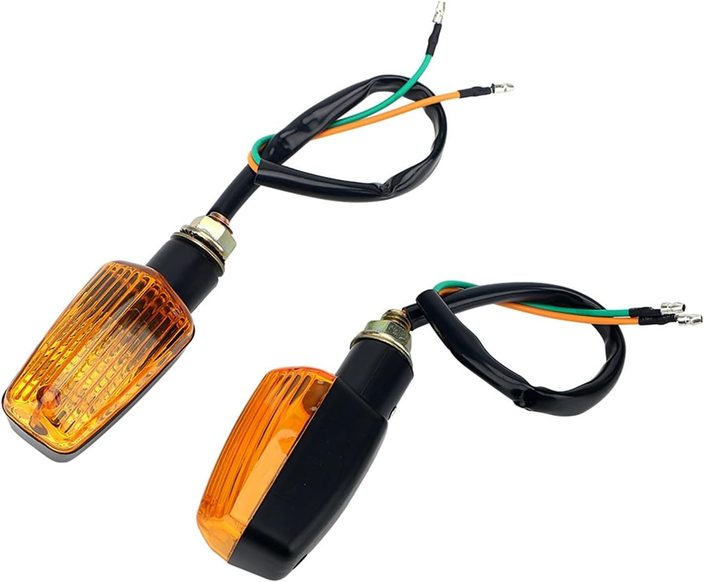 Turn Indicator 2Pcs Motorcycle Mini Turn Signal Light Yellow LED Universal Motorcycle Light Blinkers Flasher Amber Blinker Moto Accessories