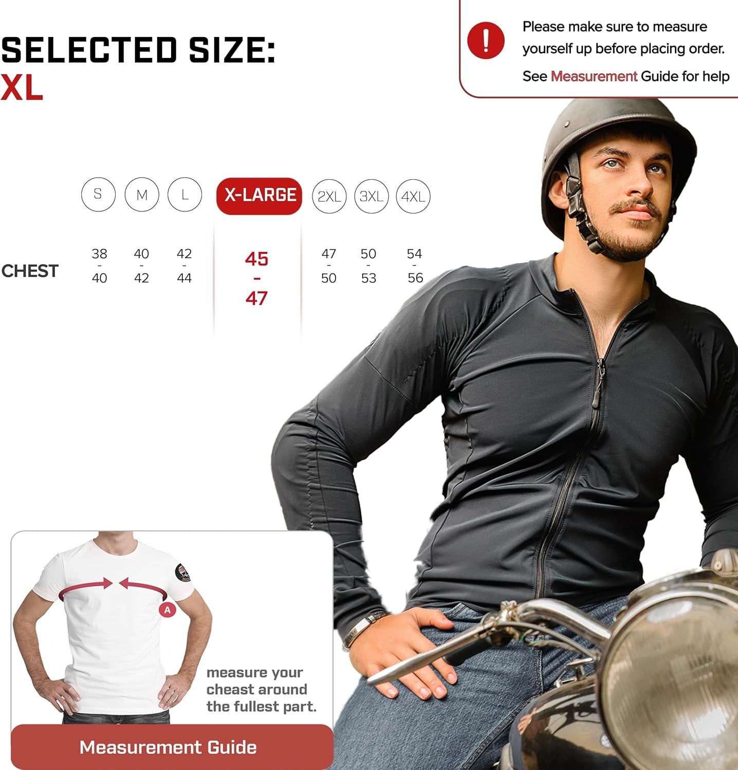 Armored Motorcycle Shirt - CE (Certified) Unisex Motorcycle Protective Shirt for Summer with Removable Padding