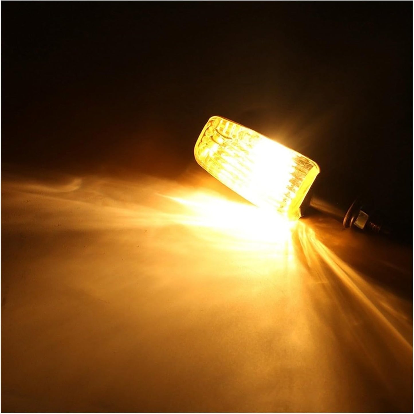 Turn Indicator 2Pcs Motorcycle Mini Turn Signal Light Yellow LED Universal Motorcycle Light Blinkers Flasher Amber Blinker Moto Accessories