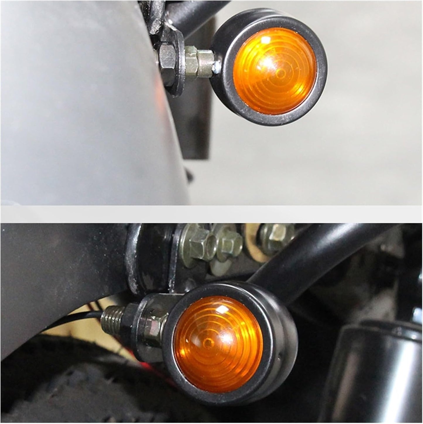 Turn Indicator 2Pcs 12V Motorcycle Turn Signals Amber Lens Indicator Blinker Lights IP66 Waterproof for Halogen Blinker Light