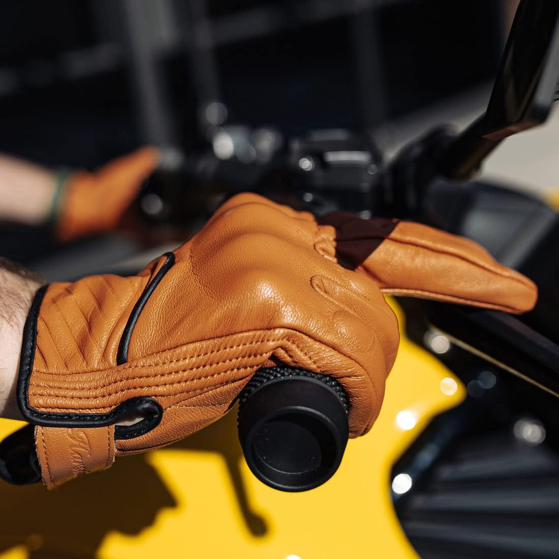 Leather Motorcycle Gloves for Men,Touchscreen Riding Driving Biker Glove with Hard Knuckle Protection,Motorcycle Accessories for Man