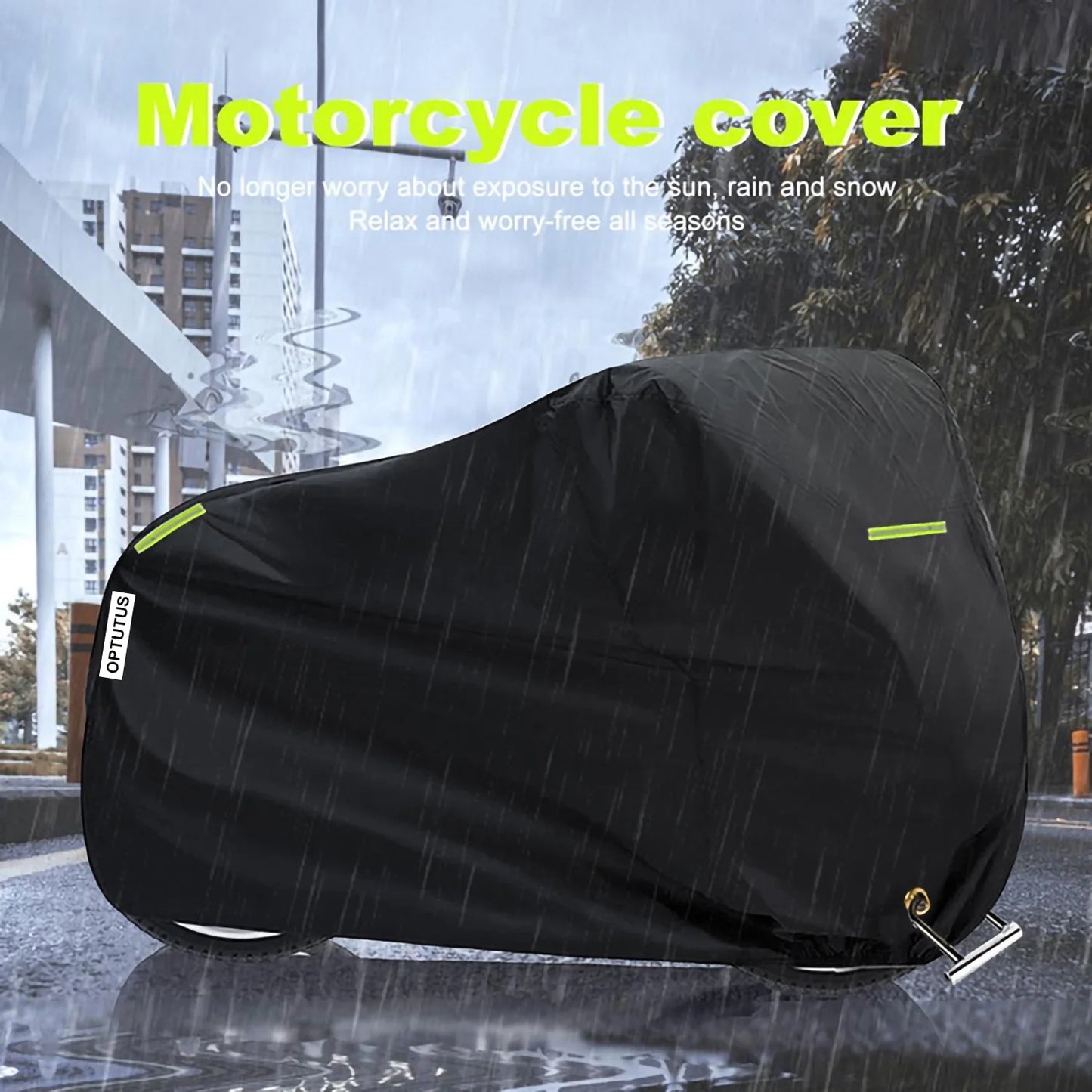 210D Oxford Motorcycle Cover All Season,Universal Weather Durable Quality Waterproof Sun Outdoor Protection Scooter Shelter Tear Proof Night Reflective-97 X 42 X 50 Inch