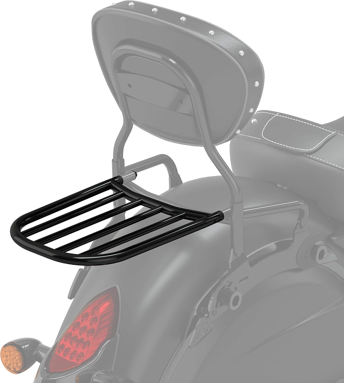 Backrest Luggage Rack, for Specific Models, Gloss Black, 7 Lb. Cargo Limit - Part 2880955-266
