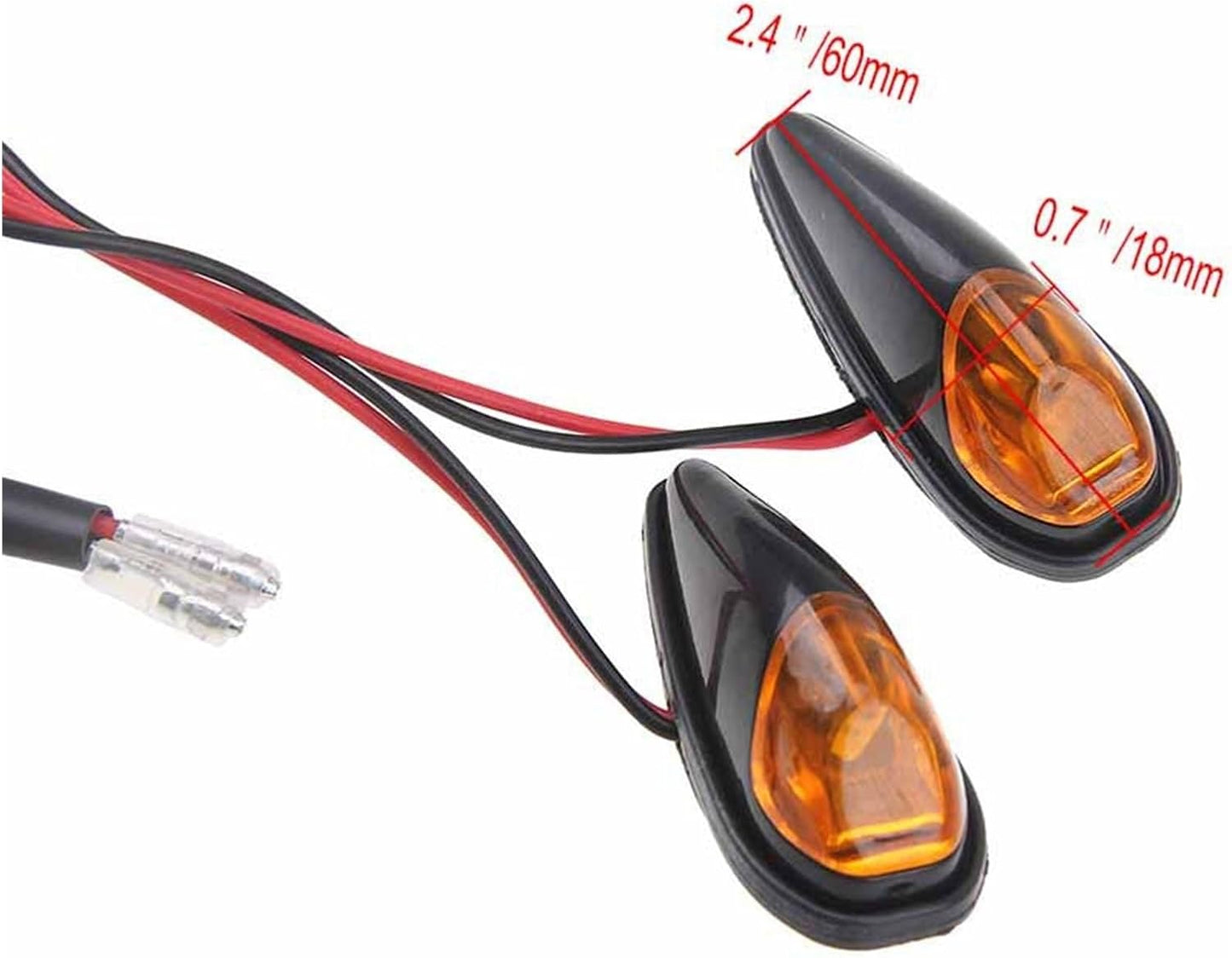 Turn Indicator 2Pcs Motorcycle Turn Signal Indicator Blinker Lamps Side Marker Lights 12V Yellow LED Lamps Mini Universal Motorcycle Parts