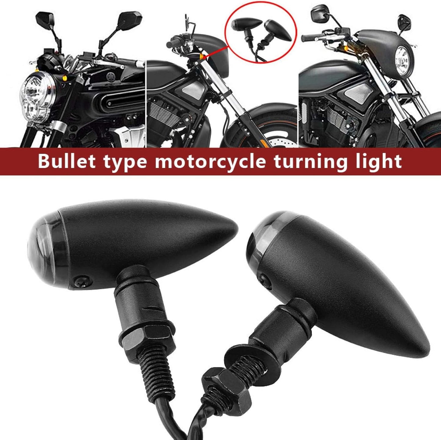 2Pcs DC 12V Motorcycle Turn Signal Light Turn Signal Bulb Lights, Motorcycle Turn Signal Blinker,Motorcycle & Powersports Motorcycle Bullet Turn Signals