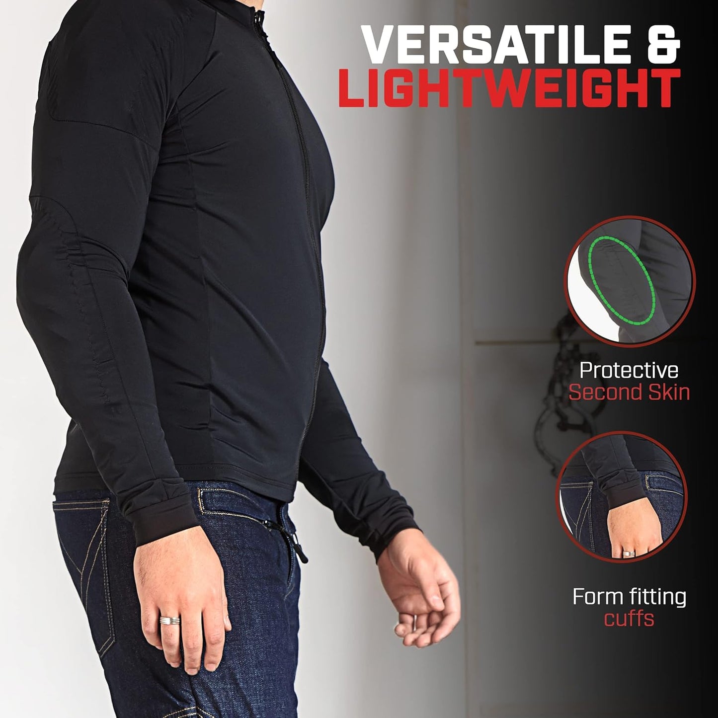 Armored Motorcycle Shirt - CE (Certified) Unisex Motorcycle Protective Shirt for Summer with Removable Padding