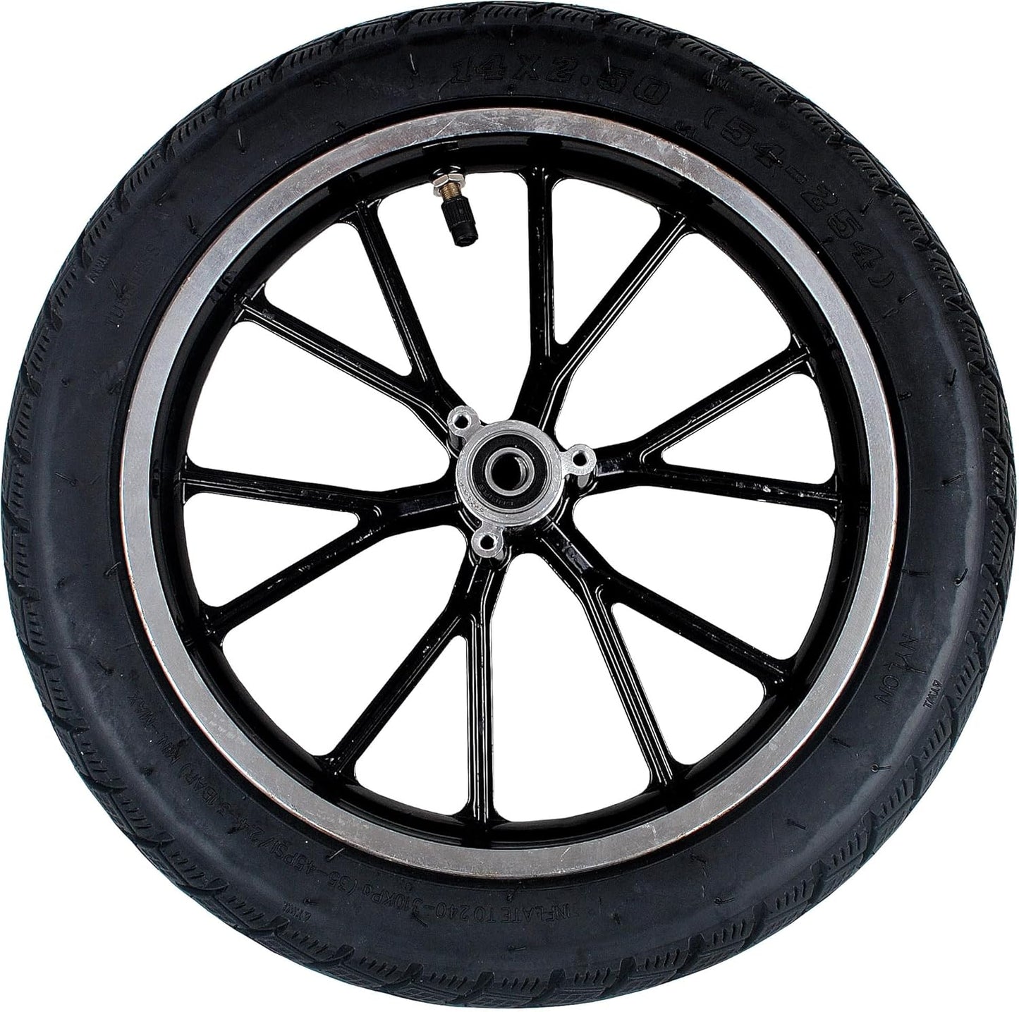 Rim Tube Tire Black Rear Wheel 2.50-10 Tyre+Hub 49-50Cc Dirt Bike Gas Dirt Bike Pit Bikes Youth Dirt Pitbike Mini Motorcycle Parts (B)