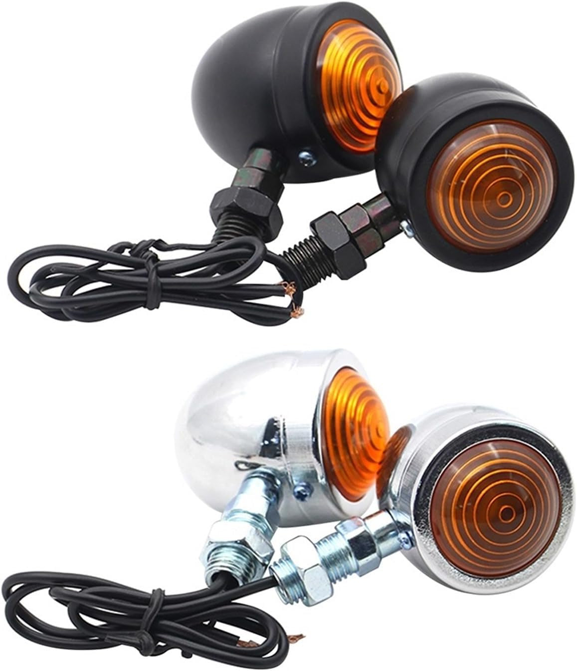 Turn Indicator 2Pcs 12V Motorcycle Turn Signals Amber Lens Indicator Blinker Lights IP66 Waterproof for Halogen Blinker Light