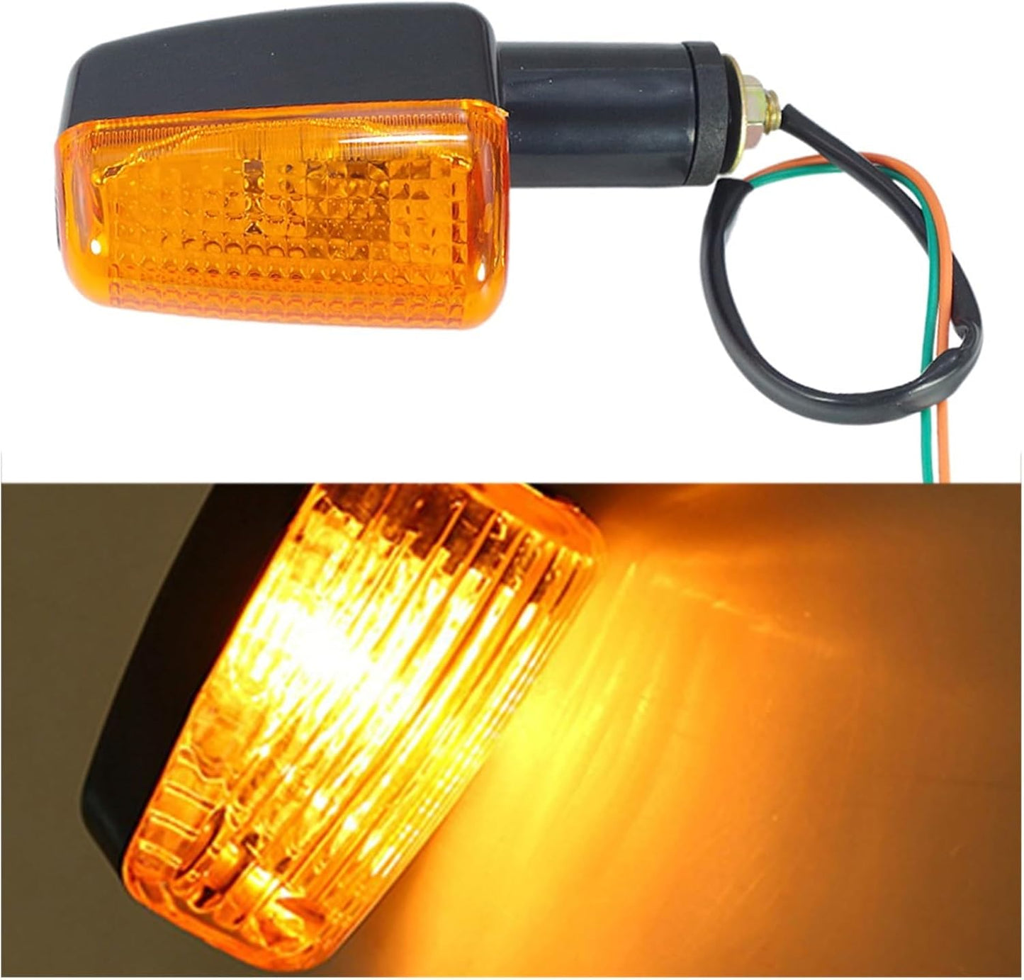 Motorbike Turning Indicators 2Pcs Set 12V Universal Motorcycle Turn Signal Indicator Light Turning Amber Lamp Bulb Motorbike Lamps Blinker Flash Bike Lamp