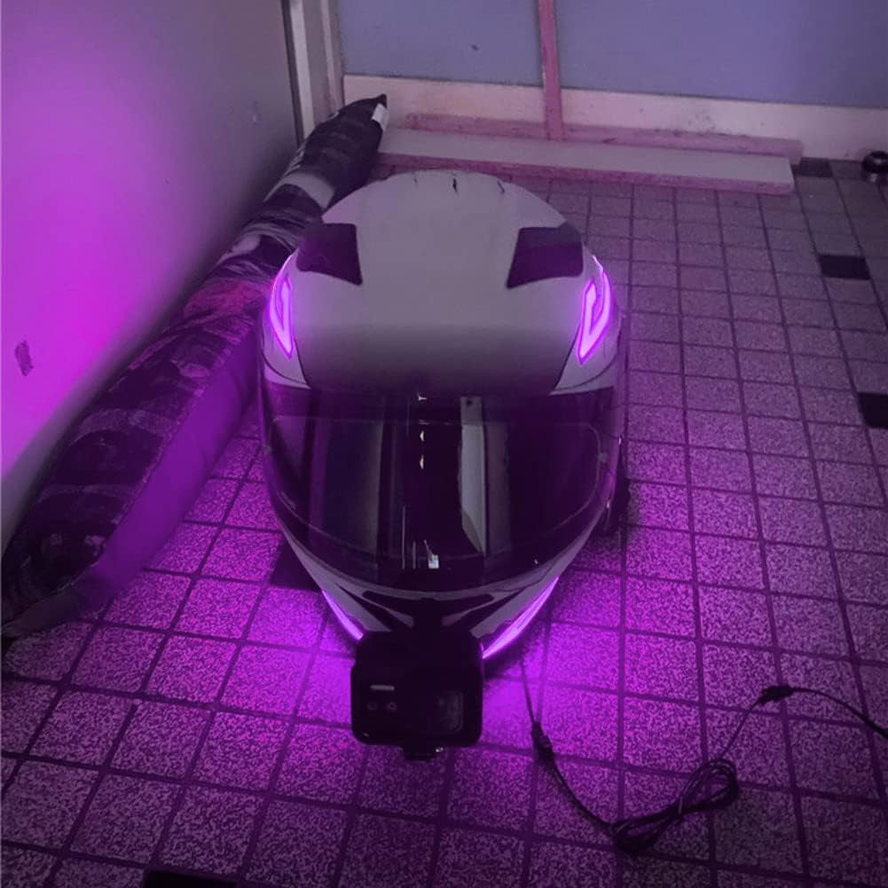 Motorcycle Light Strip 4 Pcs Motorcycle LED Light Kits Motorcycle Helmet Light Strip 3 Modes DIY Motorcycle Helmet LED Light Strip for Night Drive Decorate Kit