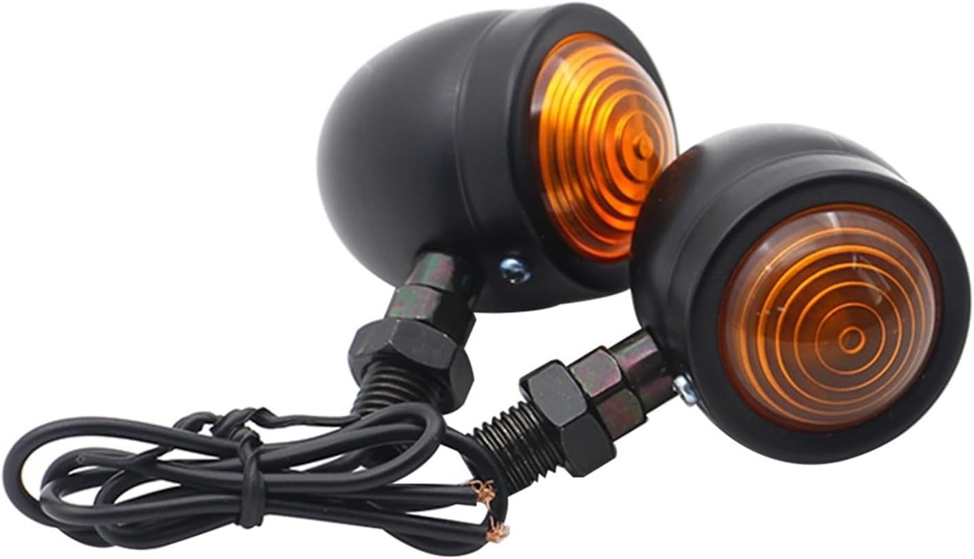 Turn Indicator 2Pcs 12V Motorcycle Turn Signals Amber Lens Indicator Blinker Lights IP66 Waterproof for Halogen Blinker Light