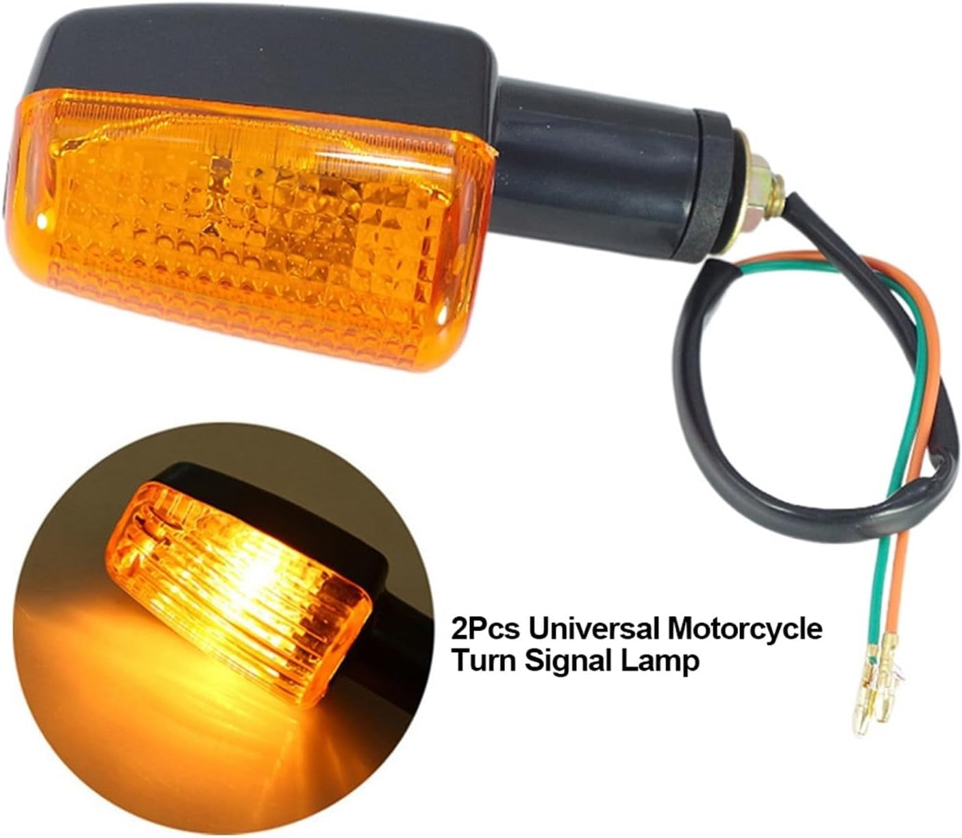 Motorbike Turning Indicators 2Pcs Set 12V Universal Motorcycle Turn Signal Indicator Light Turning Amber Lamp Bulb Motorbike Lamps Blinker Flash Bike Lamp