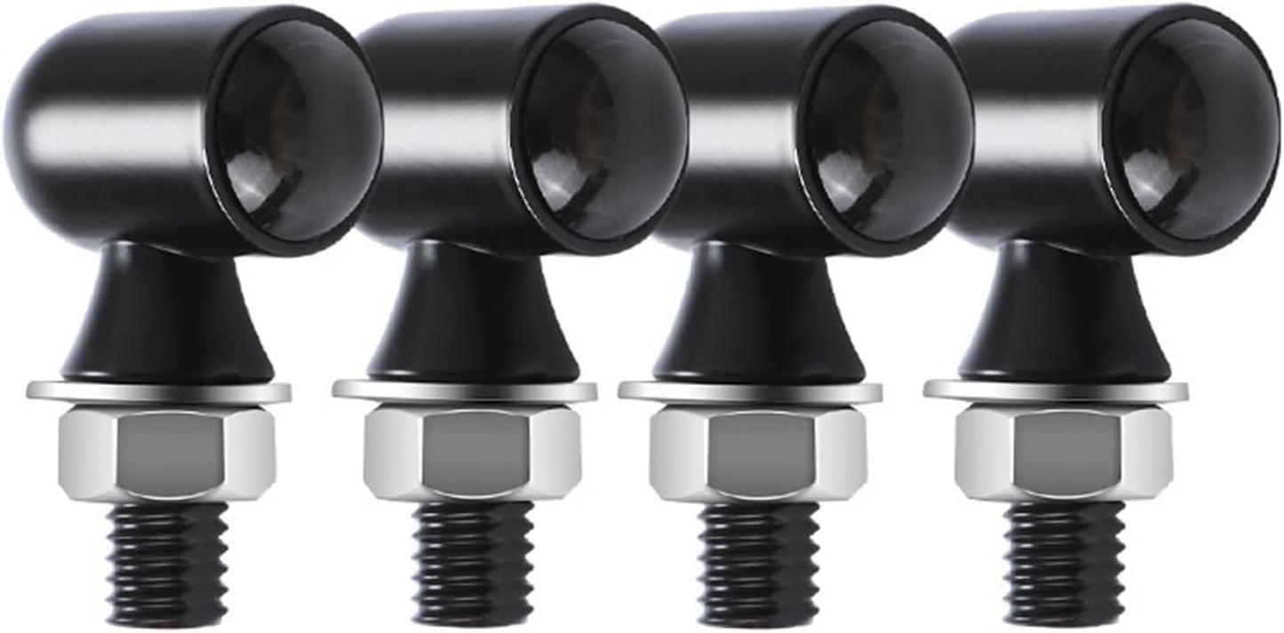 Turn Indicator Aluminium Motorcycle Led Turn Signal Light Black/Chrome Amber Flasher Rear Turn Signal Lamp Indicator for Bobber 12V