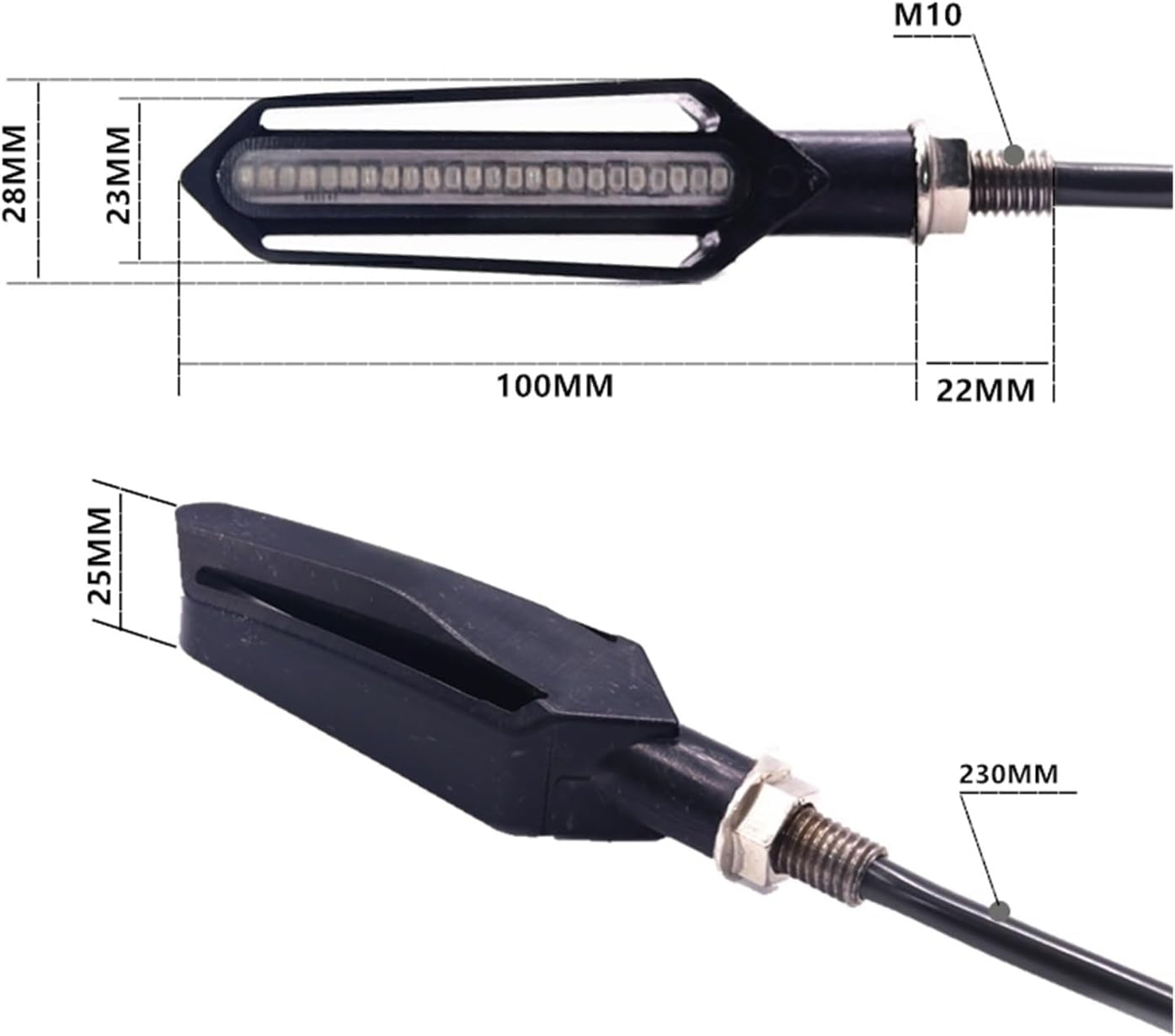 Turn Indicator 24LED Turn Signal Light Motorcycle Flowing Flashing Blinker Brake Day Running Light Flasher Relay Stop Signal Lighting