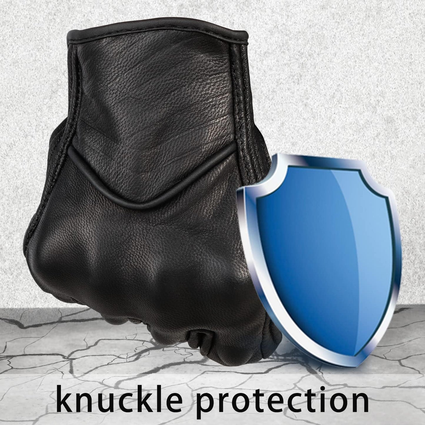 Leather Motorcycle Gloves for Men,Touchscreen Riding Driving Biker Glove with Hard Knuckle Protection,Motorcycle Accessories for Man