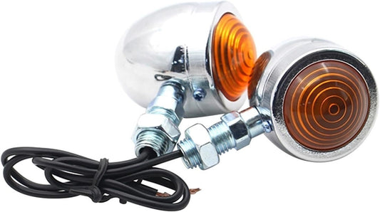 Turn Indicator 2Pcs 12V Motorcycle Turn Signals Amber Lens Indicator Blinker Lights IP66 Waterproof for Halogen Blinker Light