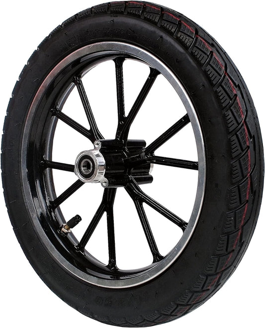 Rim Tube Tire Black Rear Wheel 2.50-10 Tyre+Hub 49-50Cc Dirt Bike Gas Dirt Bike Pit Bikes Youth Dirt Pitbike Mini Motorcycle Parts (B)
