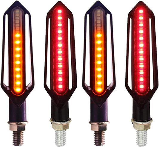 Turn Indicator 24LED Turn Signal Light Motorcycle Flowing Flashing Blinker Brake Day Running Light Flasher Relay Stop Signal Lighting