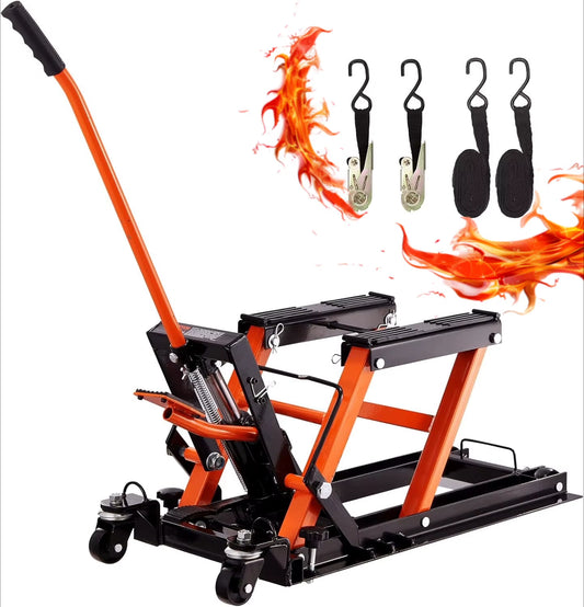 Hydraulic Motorcycle Lift Jack 1500 LBS Capacity ATV Scissor Lift Jack Portable Motorcycle Lift Table