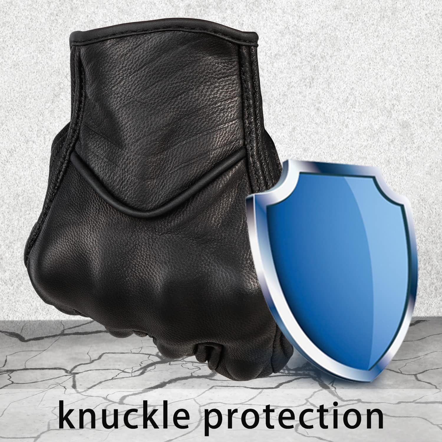 Leather Motorcycle Gloves for Men,Touchscreen Riding Driving Biker Glove with Hard Knuckle Protection,Motorcycle Accessories for Man